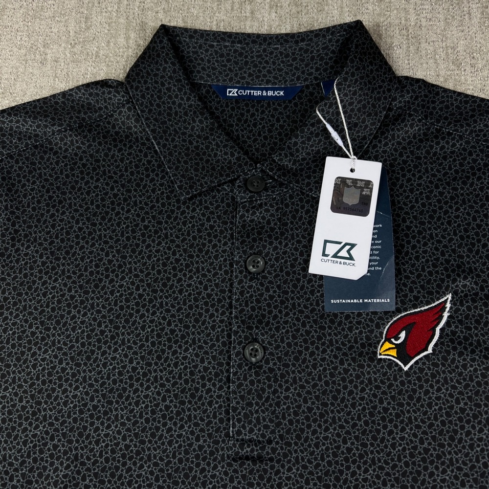 Cutter & Buck Arizona Cardinals Pebble Golf Polo Shirt Men's Medium Performance